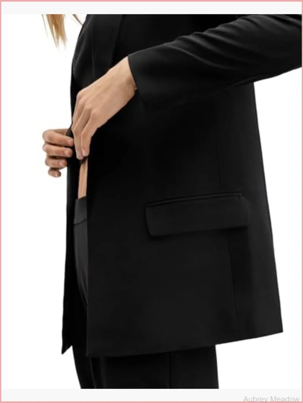 Tailored Blazer with Notch Lapels and Flap Pockets